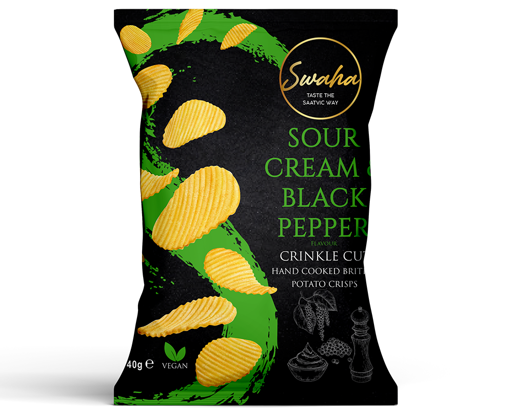 Swaha Crisps Sour Cream & Black Pepper (24 x 40g)