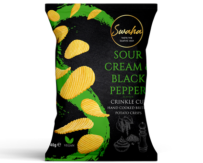 Swaha Crisps Sour Cream & Black Pepper (24 x 40g)