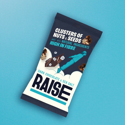Raise Snacks Clusters - Dark Chocolate & Sea Salt (12 x 35g)