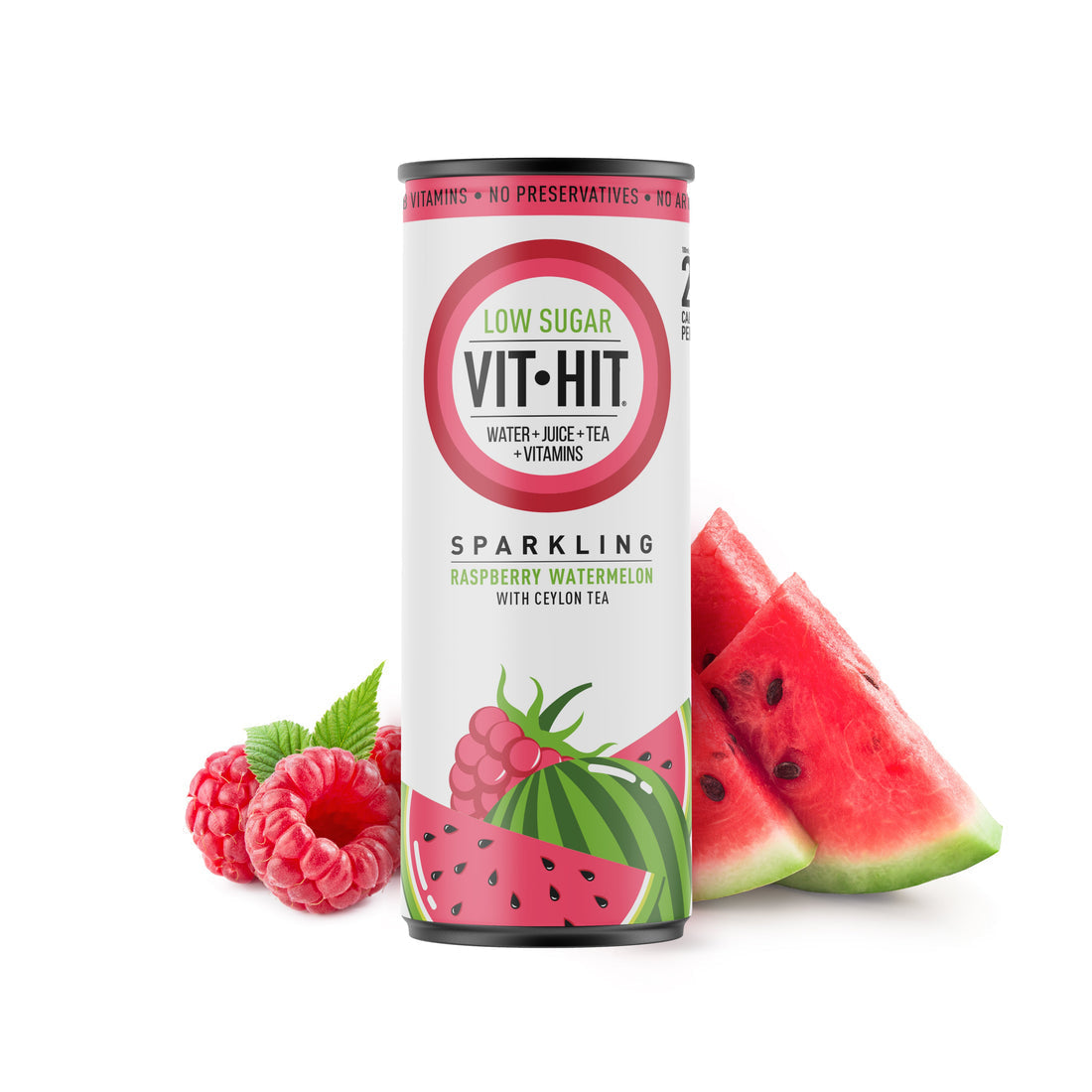 Vit Hit Raspberry & Watermelon Can 330ml X 12 Pack