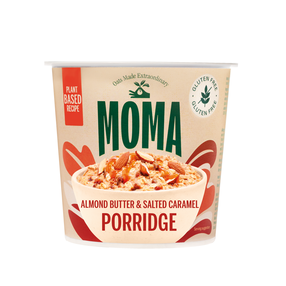 MOMA Almond Butter and Salted Caramel Instant Porridge Pots - Pack of 12 x 55g