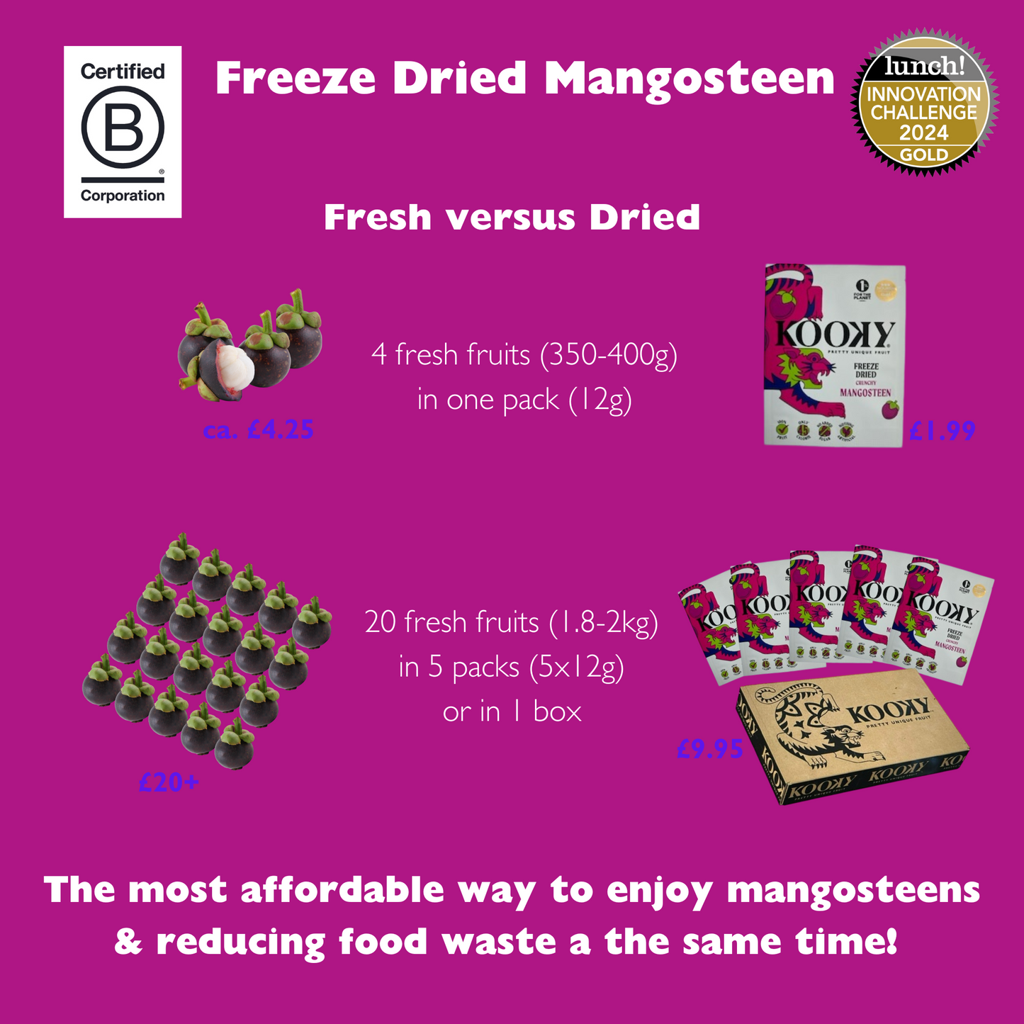 KOOKY - Freeze Dried Mangosteen (12 x 12g)
