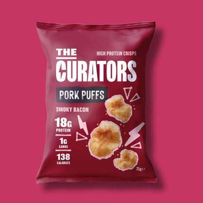The Curators Smoky Bacon Pork Puffs 25Gx12pack
