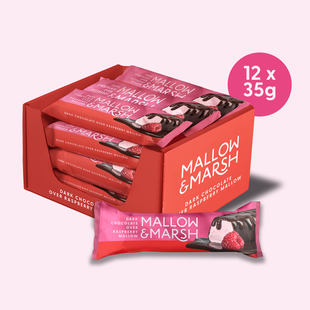 Mallow & Marsh Dark Chocolate over Raspberry Marshmallow Bar -12 x 35g