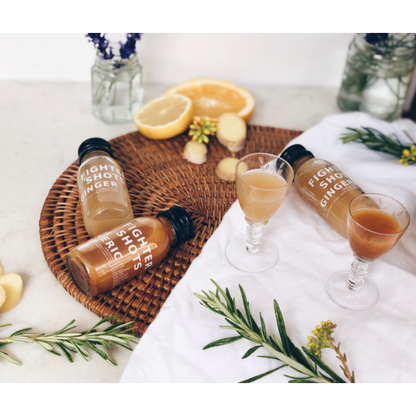 Ginger - 27g organic cold pressed ginger in every bottle, 6 or 12 x 60ml