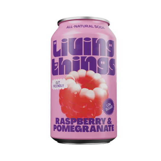 Living Things – Raspberry/Pomegranate Soda – 12x330ml
